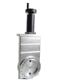Stainless Steel Pneumatic Gate Valve Silver Grey Matte Finishing Surface